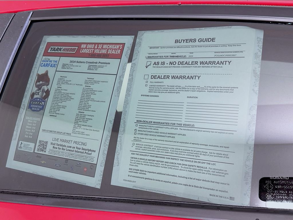 Used 2024 Subaru Crosstrek 2.0i Premium image 13
