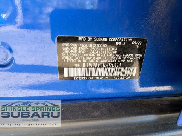 Certified 2022 Subaru WRX Premium image 66