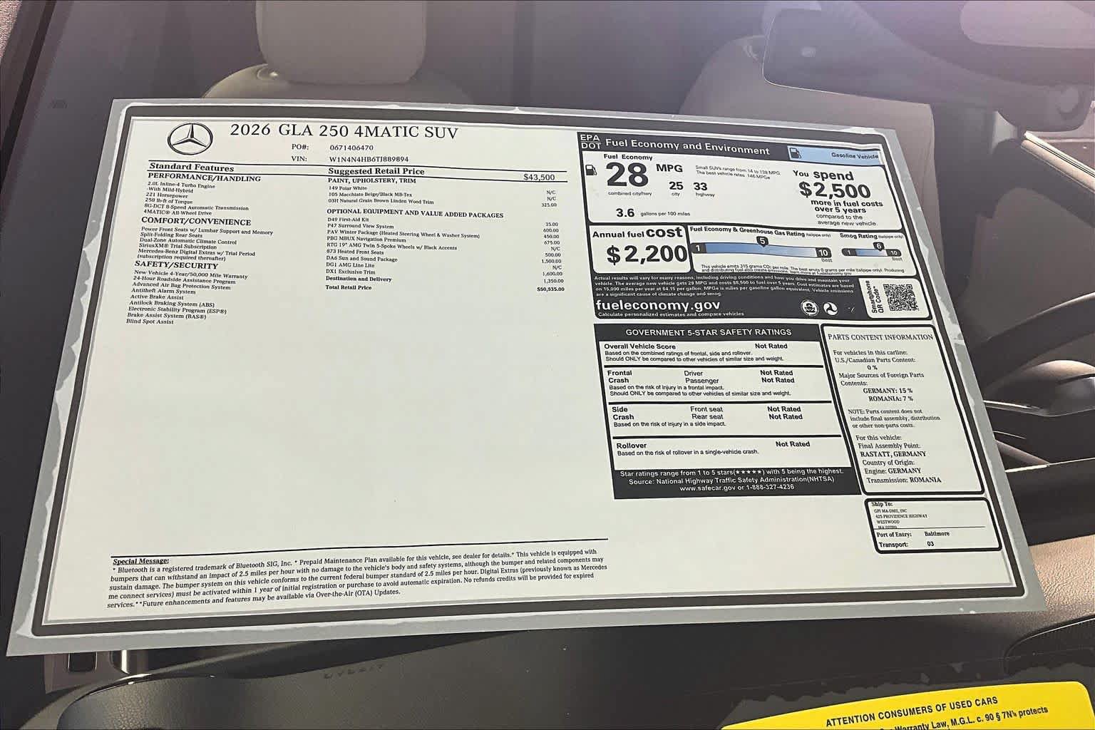 New 2026 Mercedes-Benz GLA 250 4MATIC image 18