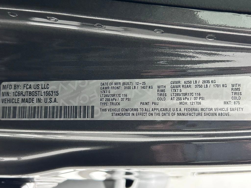 New 2026 Jeep Gladiator Rubicon w/ Steel Power Dome Hood Package image 22