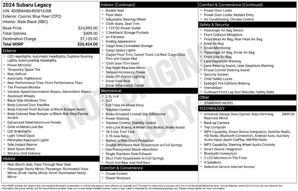 Certified 2024 Subaru Legacy AWD/4WD image 8