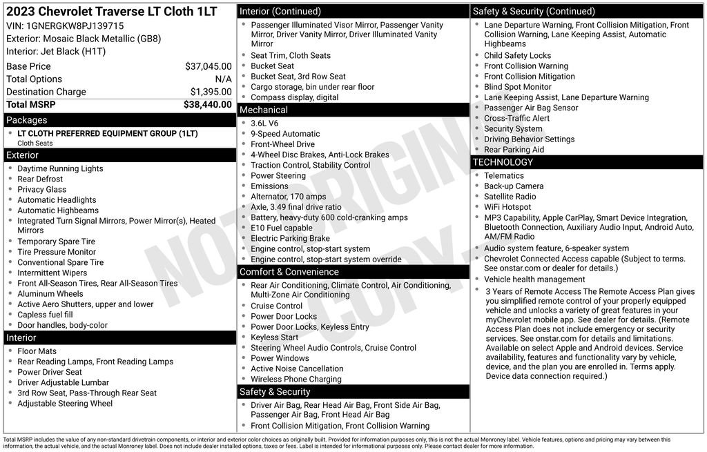 Used 2023 Chevrolet Traverse LT FWD image 6