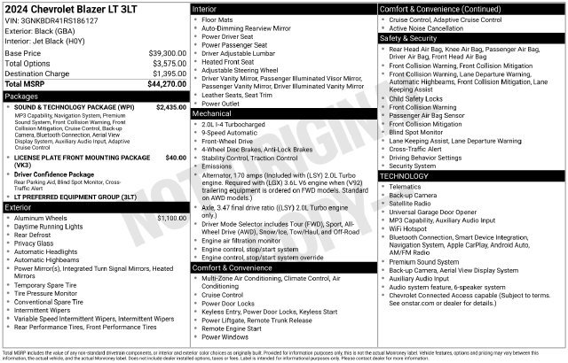 Used 2024 Chevrolet Blazer LT w/ Sound & Technology Package FWD image 2
