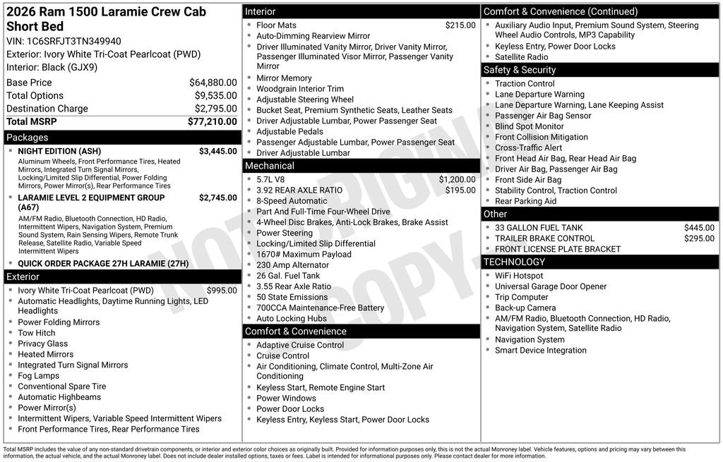 New 2026 RAM 1500 Laramie w/ Night Edition AWD/4WD image 28