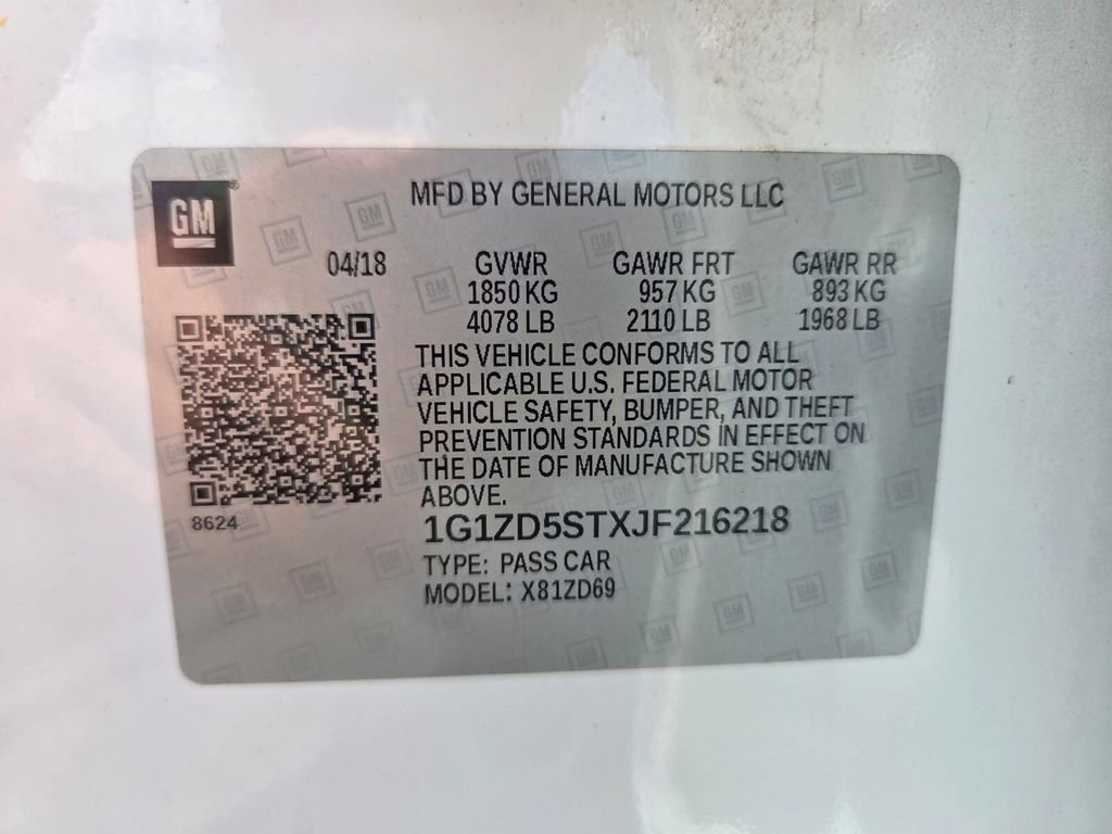 Certified 2018 Chevrolet Malibu LT w/ LPO, Convenience Package 2 FWD image 19