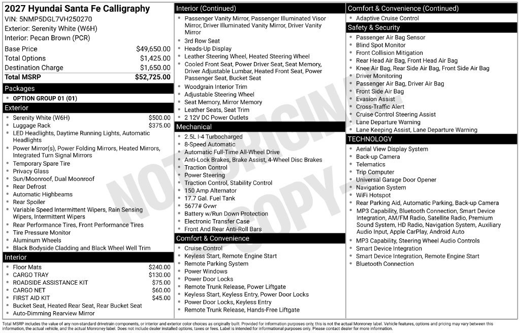 New 2027 Hyundai Santa Fe Calligraphy AWD/4WD image 6