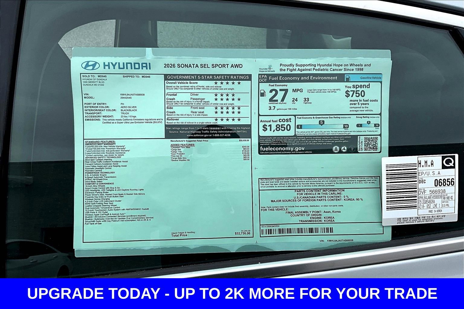 New 2026 Hyundai Sonata SEL image 17