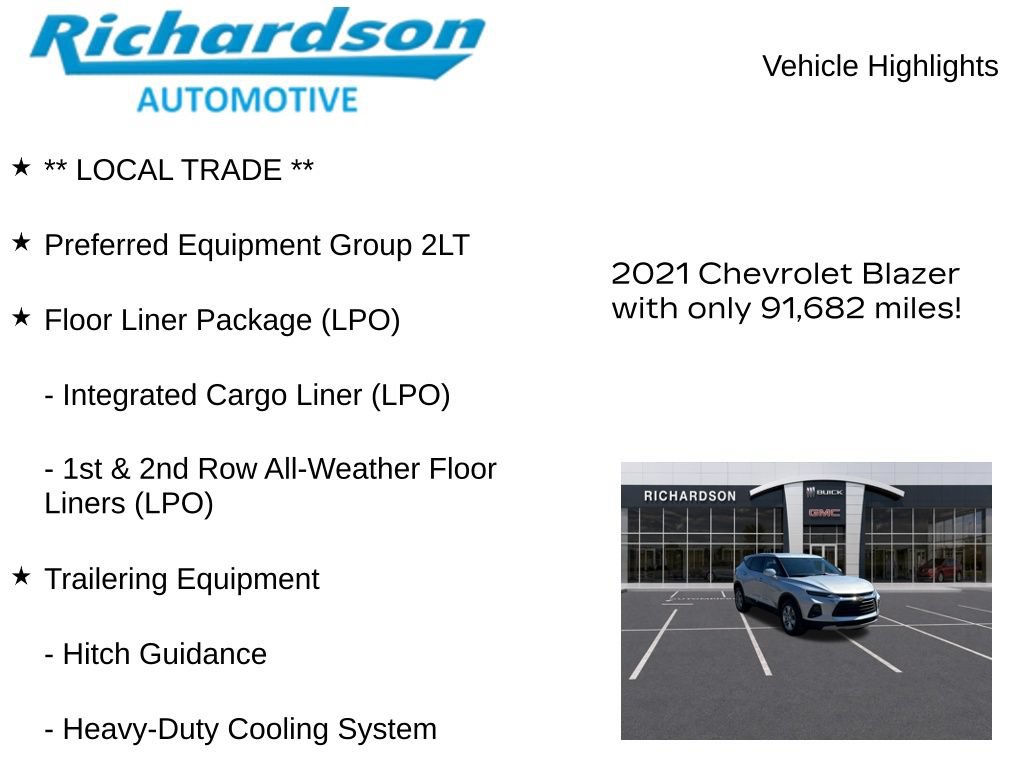 Used 2021 Chevrolet Blazer LT w/ LPO, Floor Liner Package AWD/4WD image 11