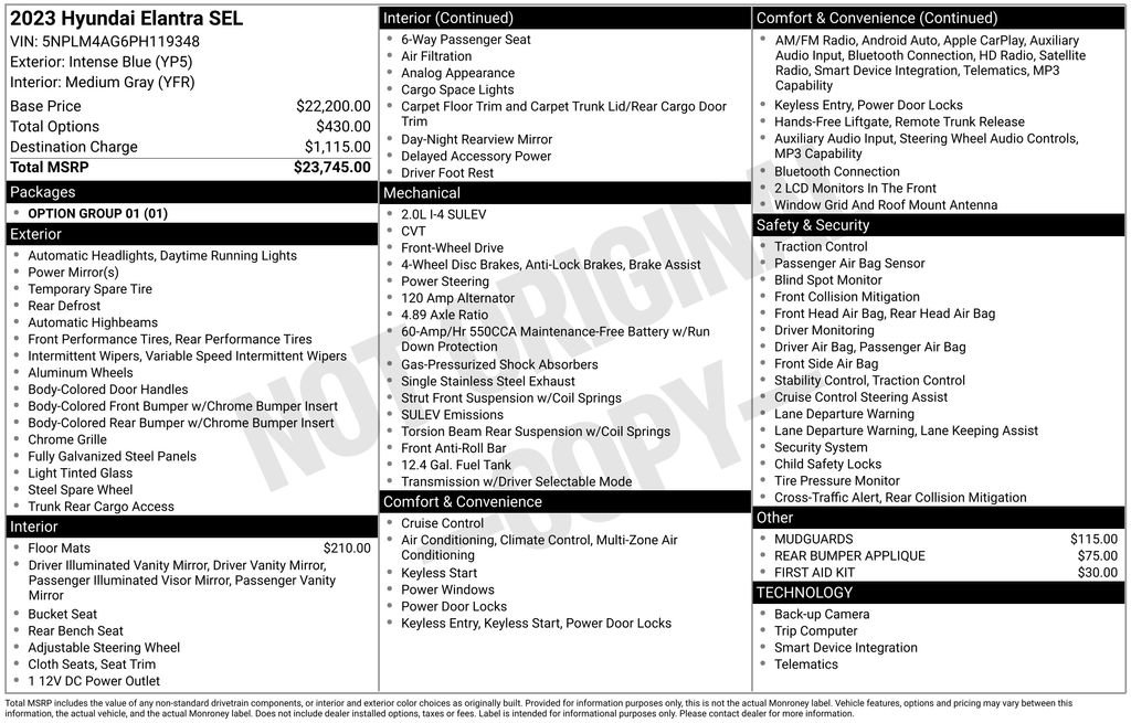 Certified 2023 Hyundai Elantra SEL FWD image 25
