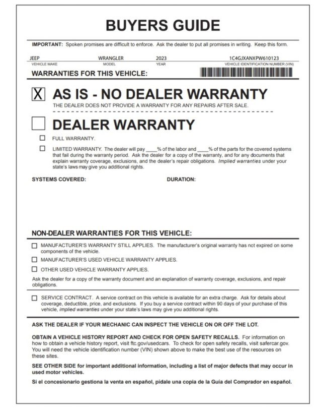 Used 2023 Jeep Wrangler Sport image 27