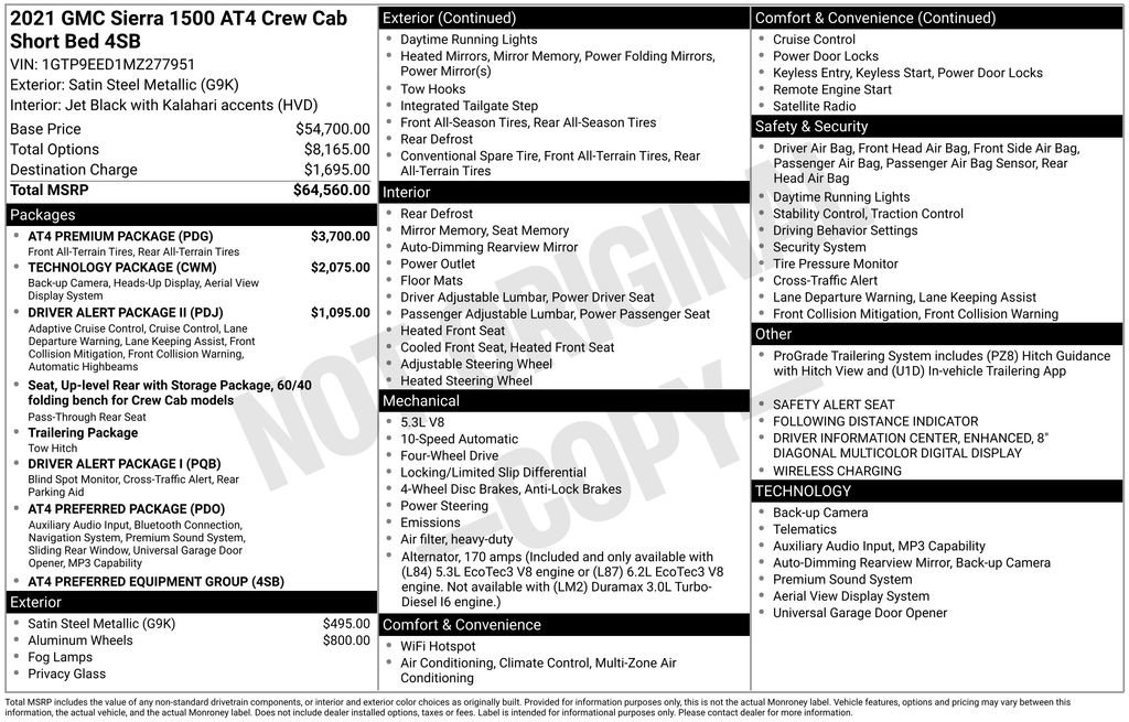 Certified 2021 GMC Sierra 1500 AT4 w/ AT4 Premium Package image 15