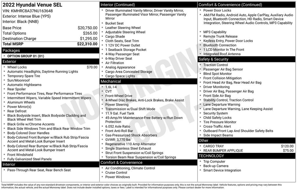 Used 2022 Hyundai Venue SEL image 21