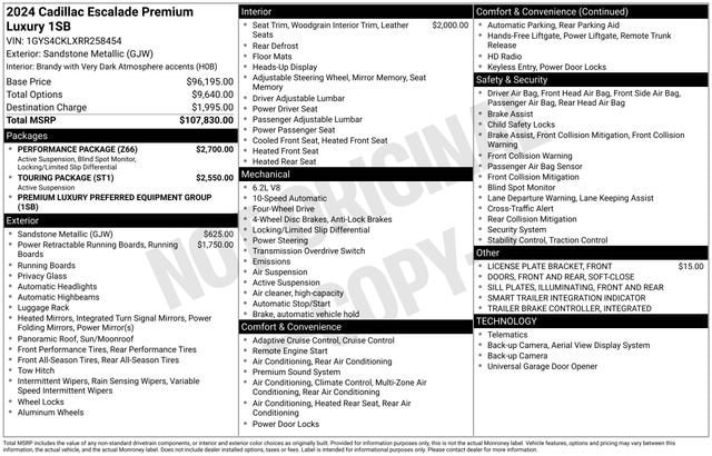 Certified 2024 Cadillac Escalade Premium Luxury w/ Performance Package AWD/4WD image 37