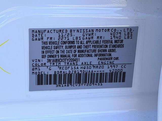 New 2026 Nissan Sentra SV w/ Floor Mat Package FWD image 24