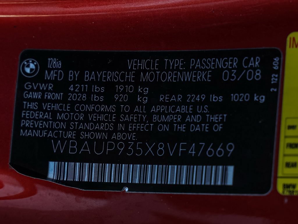 Used 2008 BMW 128i Coupe RWD image 28