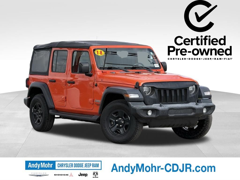 Certified 2018 Jeep Wrangler Unlimited Sport S