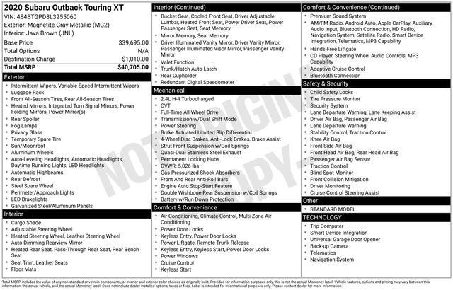 Used 2020 Subaru Outback Touring XT image 36