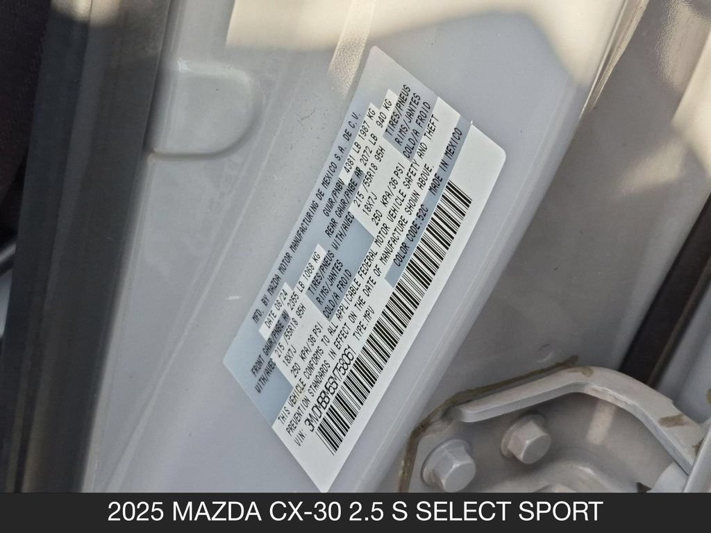 Used 2025 MAZDA CX-30 AWD 2.5 S w/ Select Sport Pkg image 25