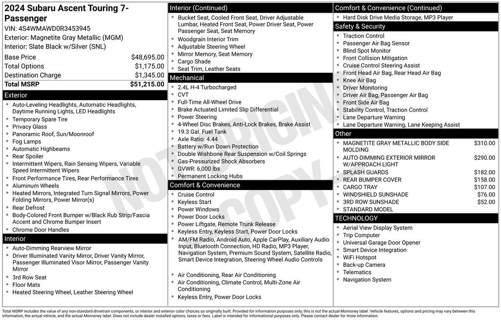 Used 2024 Subaru Ascent Touring image 15
