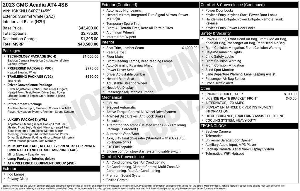 Used 2023 GMC Acadia AT4 w/ Technology Package image 47