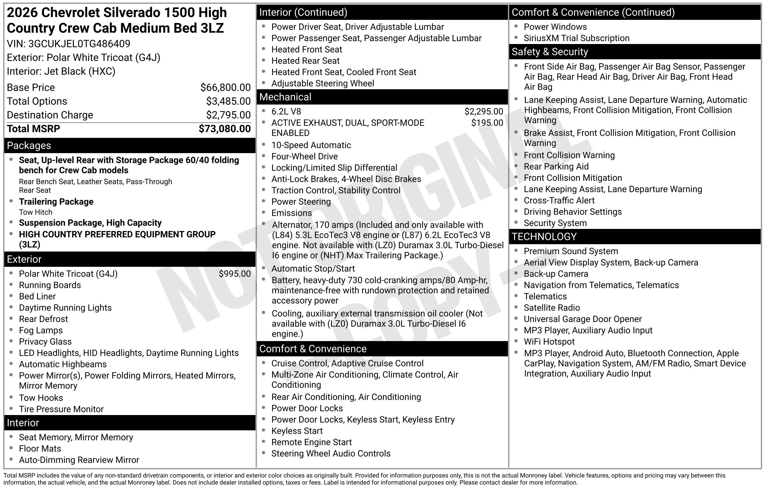 New 2026 Chevrolet Silverado 1500 High Country AWD/4WD image 3
