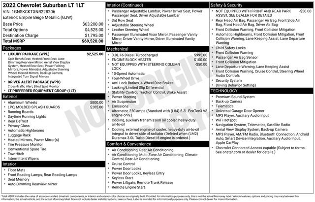 Used 2022 Chevrolet Suburban LT w/ Luxury Package AWD/4WD image 12