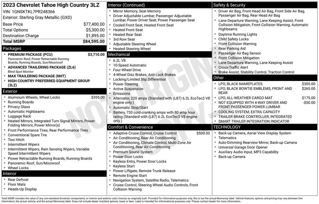 Used 2023 Chevrolet Tahoe High Country w/ Premium Package AWD/4WD image 27