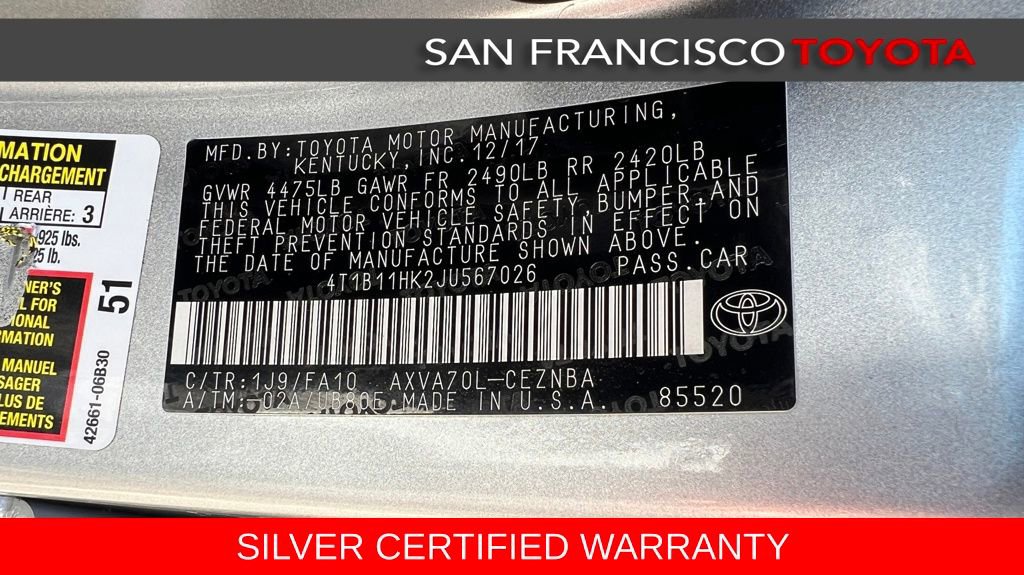 Certified 2018 Toyota Camry LE image 38