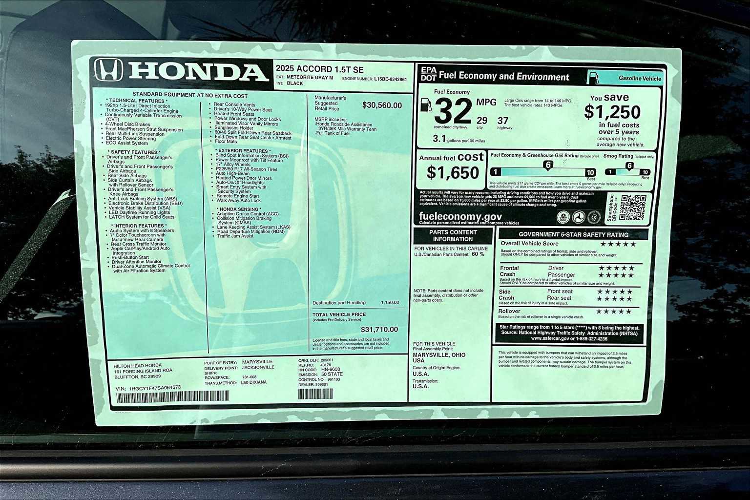 New 2025 Honda Accord SE image 17