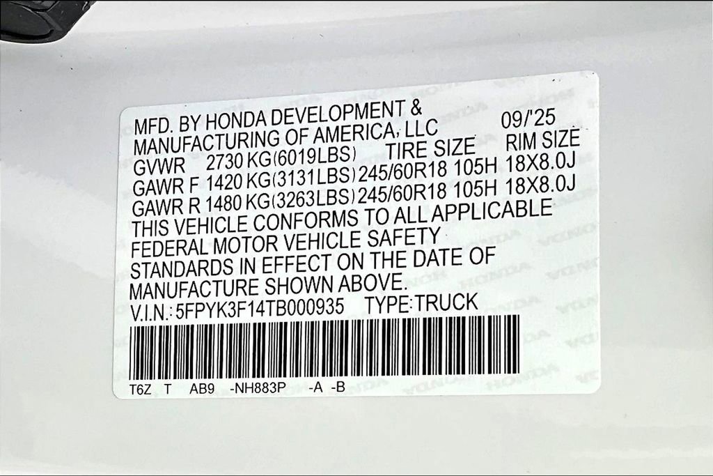 New 2026 Honda Ridgeline Sport image 13