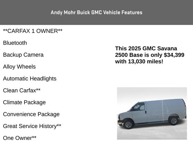 Used 2025 GMC Savana 2500 w/ Driver Convenience Package RWD image 4