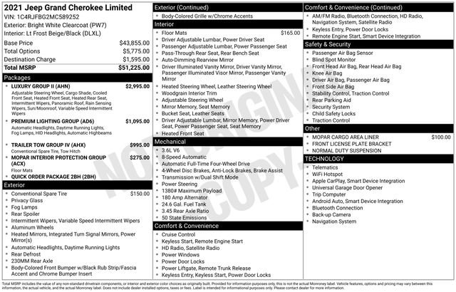 Used 2021 Jeep Grand Cherokee Limited w/ Luxury Group II image 31