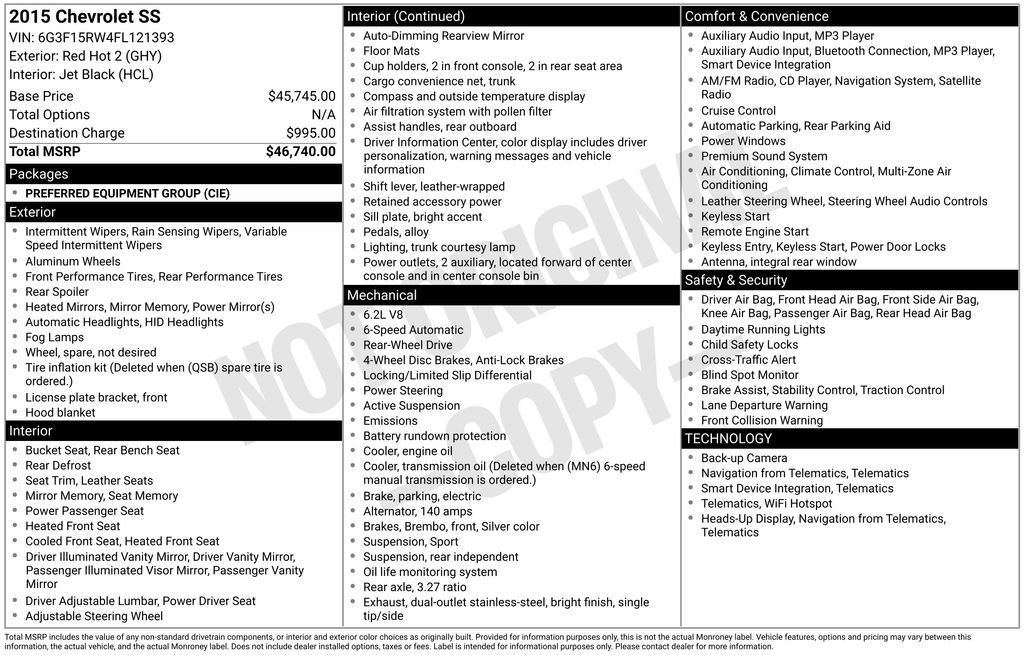 Used 2015 Chevrolet SS image 9