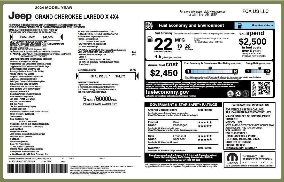 Used 2024 Jeep Grand Cherokee Laredo X AWD/4WD image 6