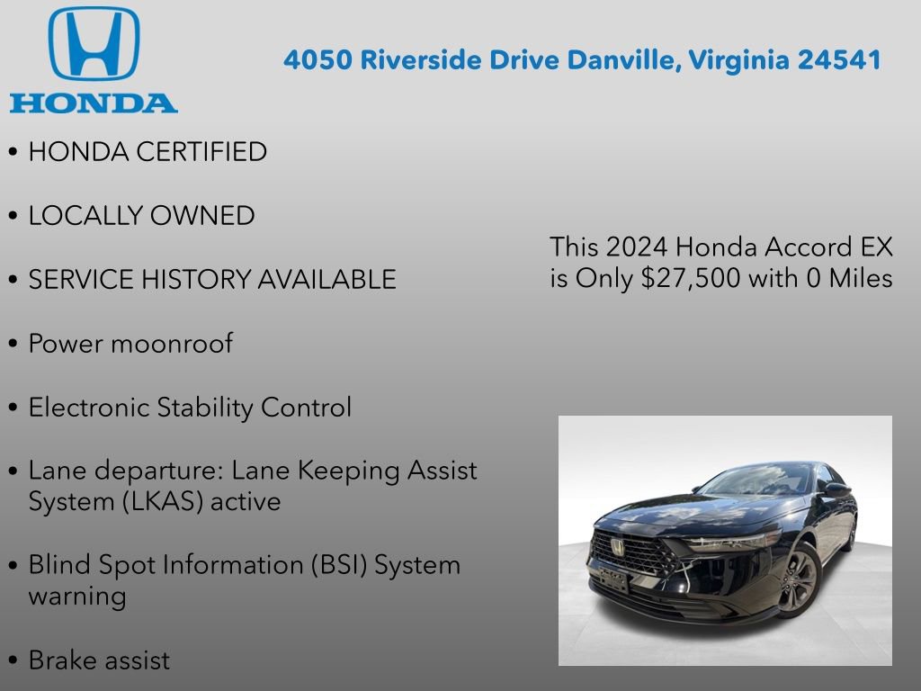 Certified 2024 Honda Accord EX image 7