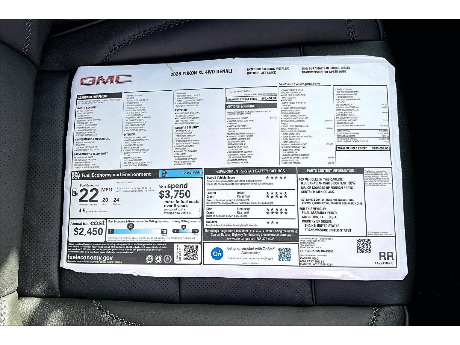 New 2026 GMC Yukon XL Denali w/ Denali Reserve Package AWD/4WD image 12