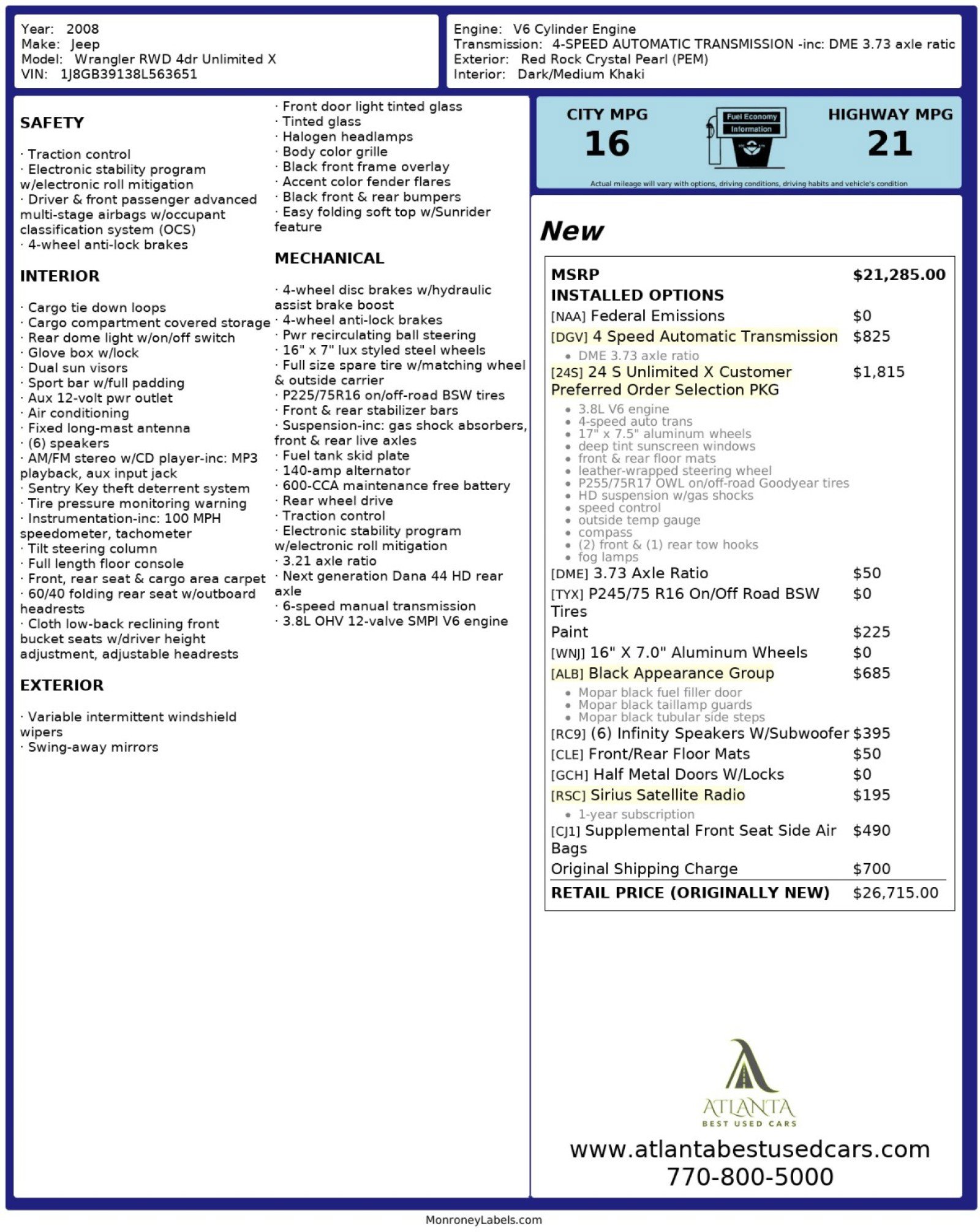 Used 2008 Jeep Wrangler X image 44