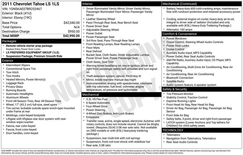 Used 2011 Chevrolet Tahoe LS AWD/4WD image 28