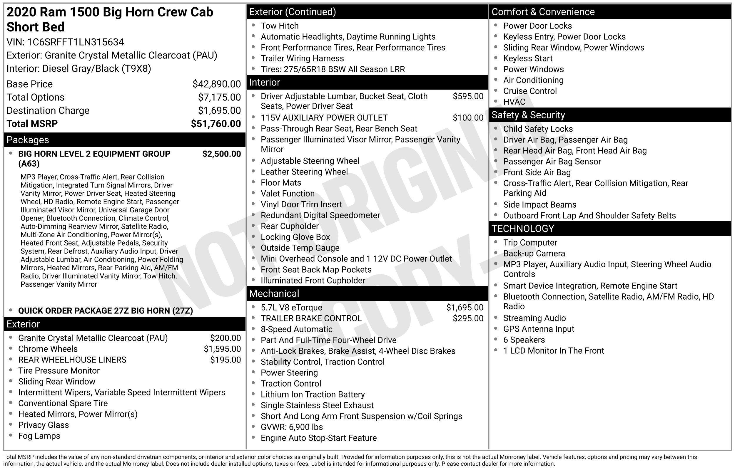 Used 2020 RAM 1500 Big Horn AWD/4WD image 2