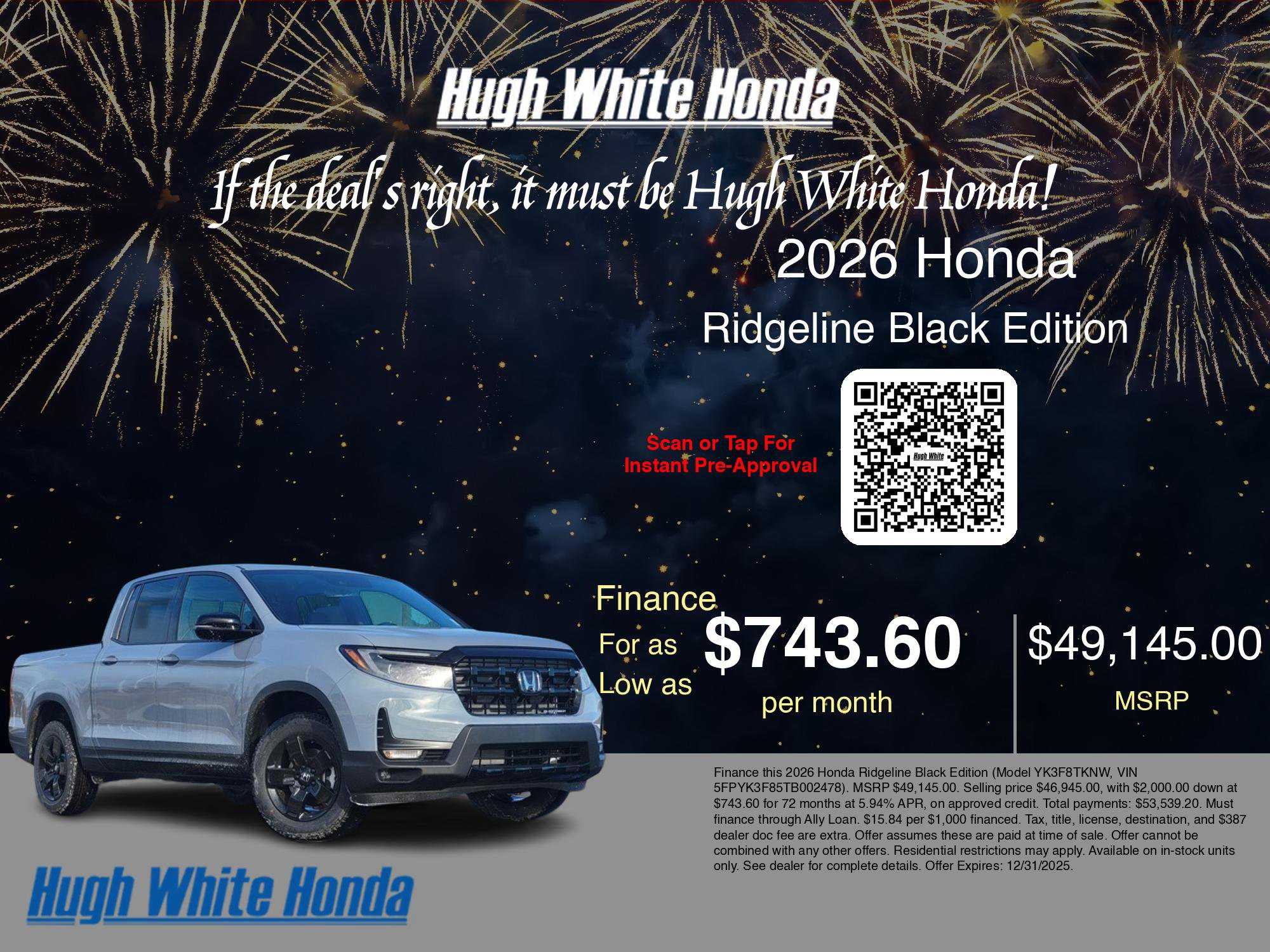 New 2026 Honda Ridgeline Black Edition image 7