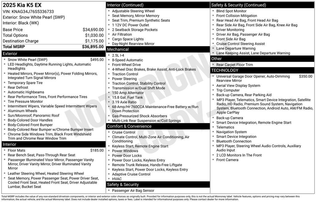 Used 2025 Kia K5 EX FWD image 39