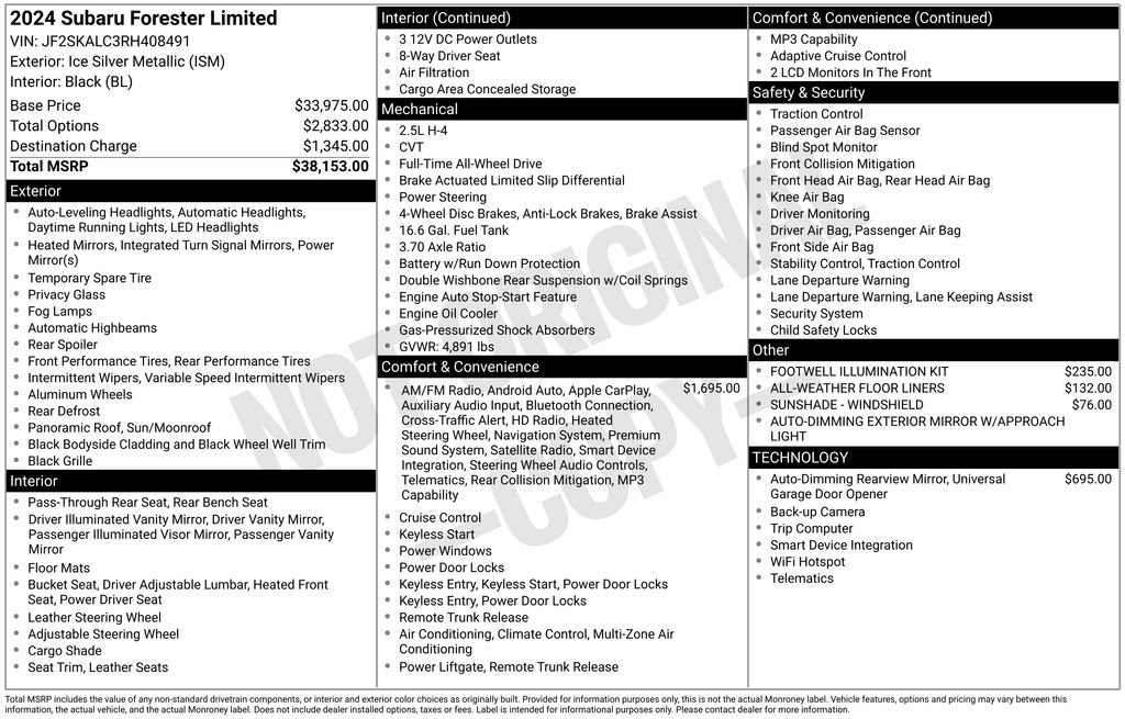 Certified 2024 Subaru Forester Limited AWD/4WD image 47