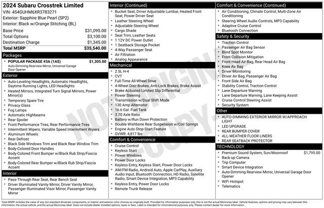 Certified 2024 Subaru Crosstrek 2.5i Limited w/ Popular Package #3A image 28