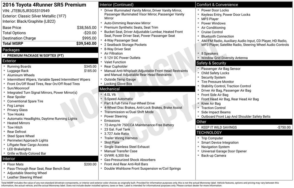 Used 2016 Toyota 4Runner SR5 Premium image 4