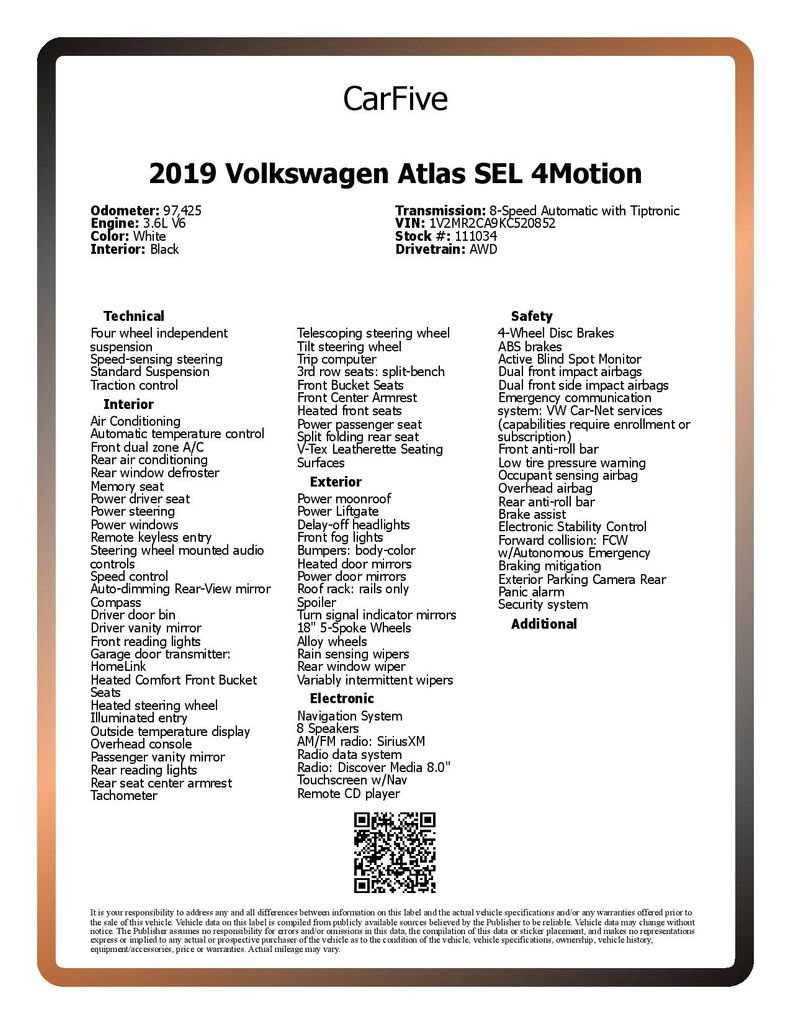 Used 2019 Volkswagen Atlas SEL AWD/4WD image 31