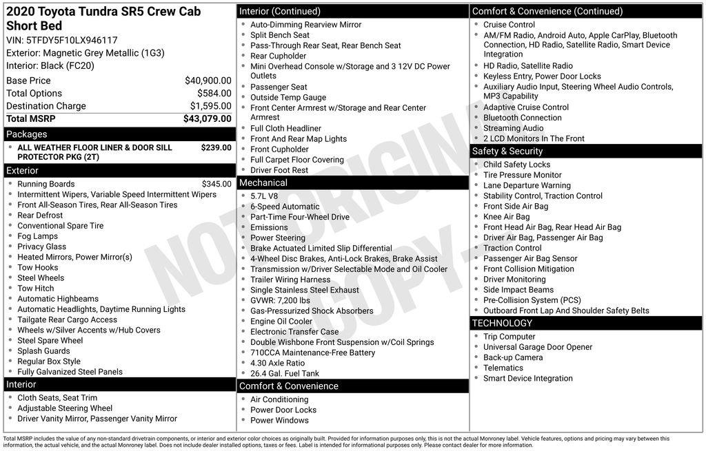 Used 2020 Toyota Tundra SR5 AWD/4WD image 6
