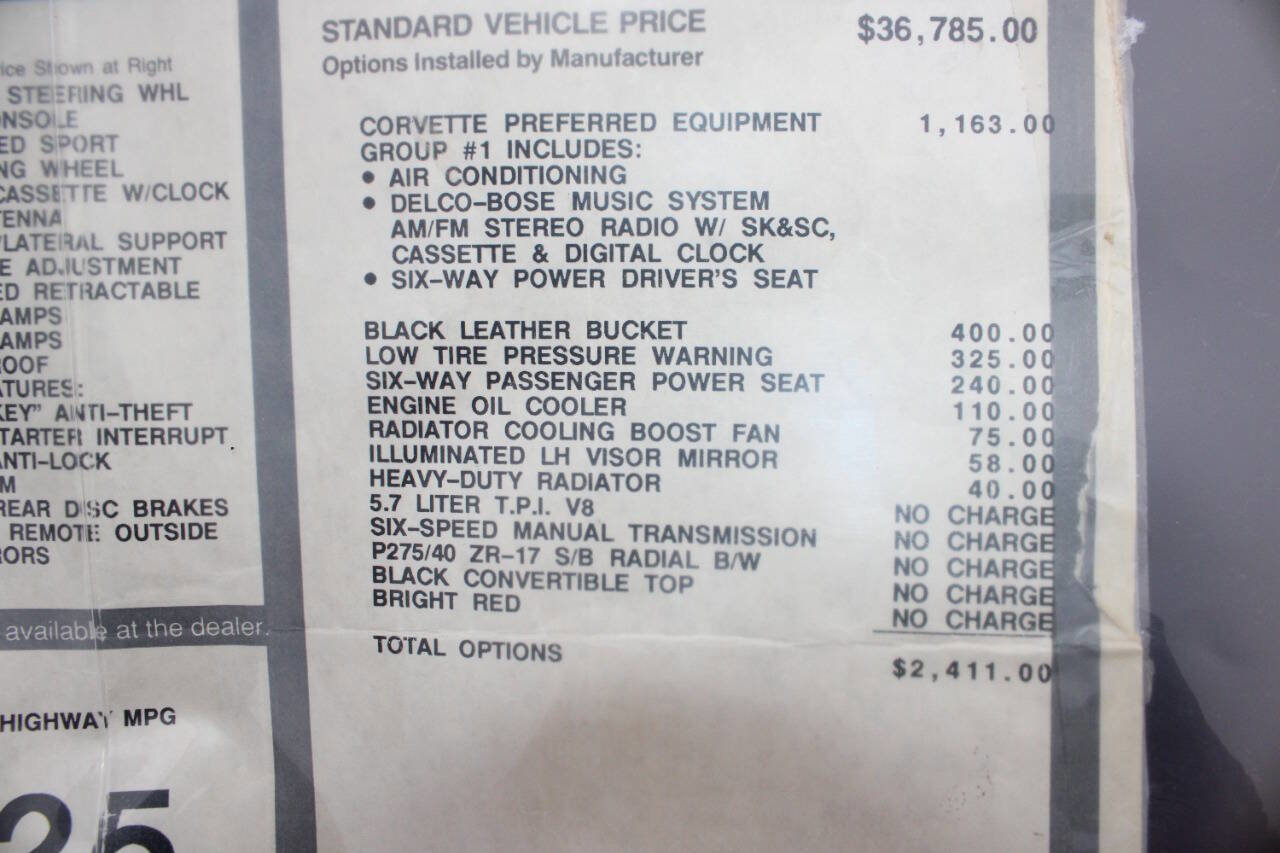 Used 1989 Chevrolet Corvette Convertible image 30