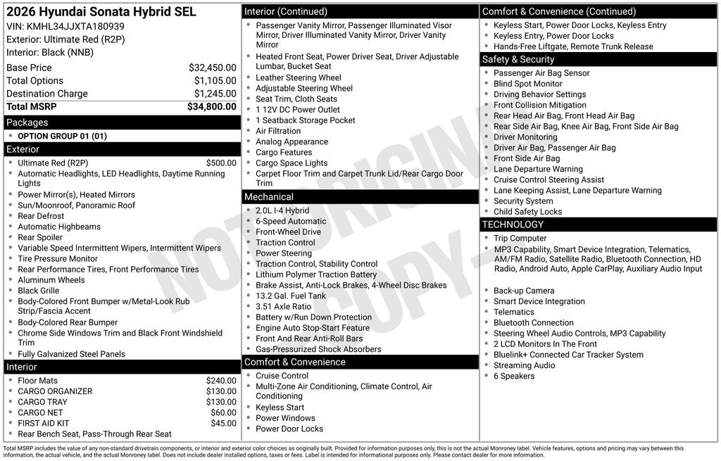 New 2026 Hyundai Sonata SEL FWD image 4