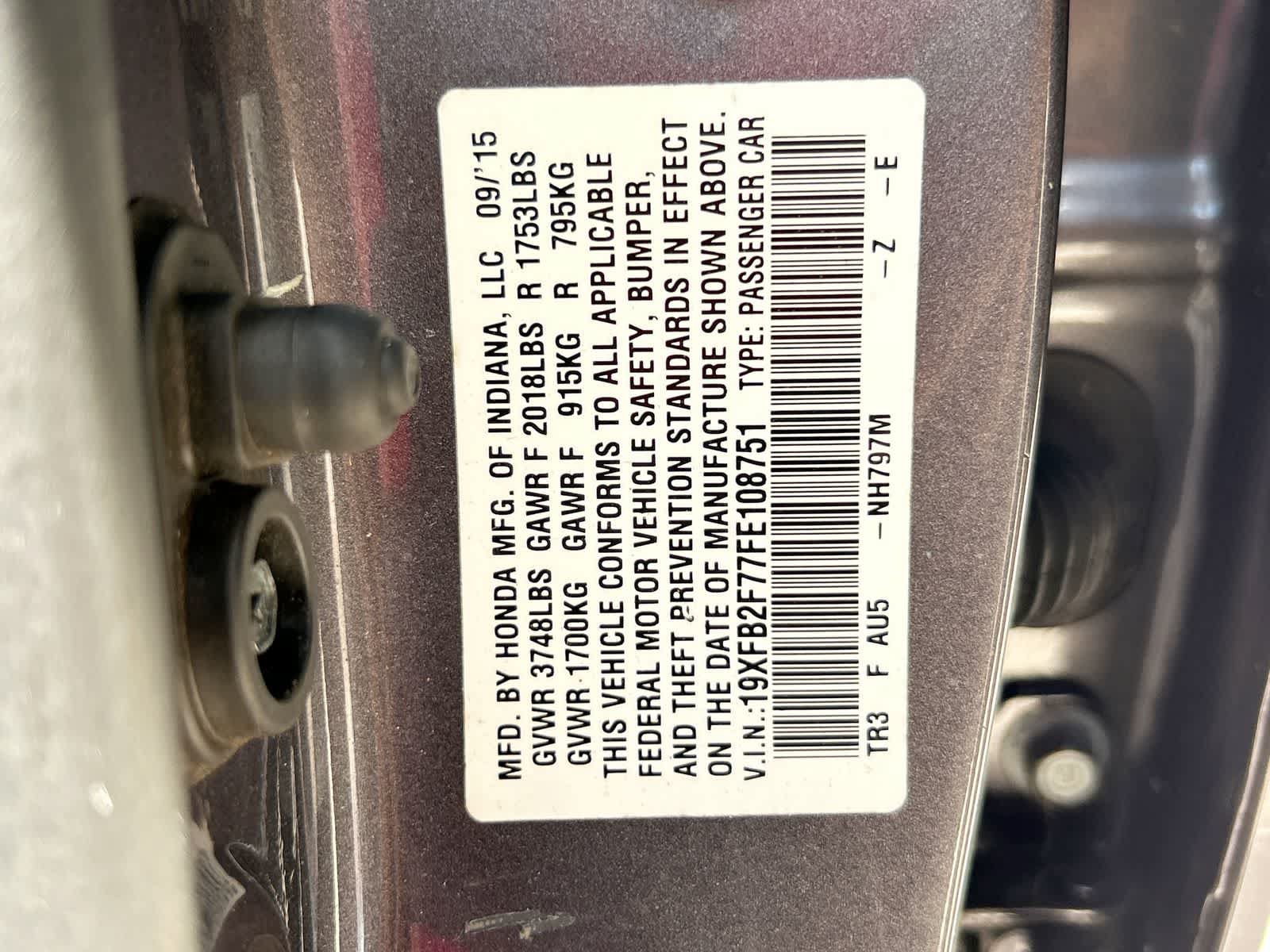 Used 2015 Honda Civic SE image 2