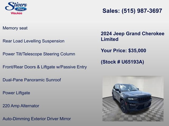 Used 2024 Jeep Grand Cherokee Limited w/ Luxury Tech Group II AWD/4WD image 26